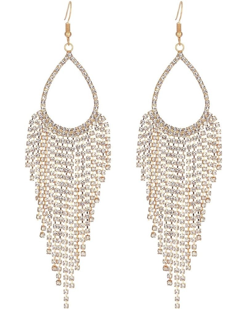 Chandelier Tassel Linear Dangle Drop Earrings for Women Rhinestone Earring Austrian Crystal Wedding Party Boho Long Chain 252...