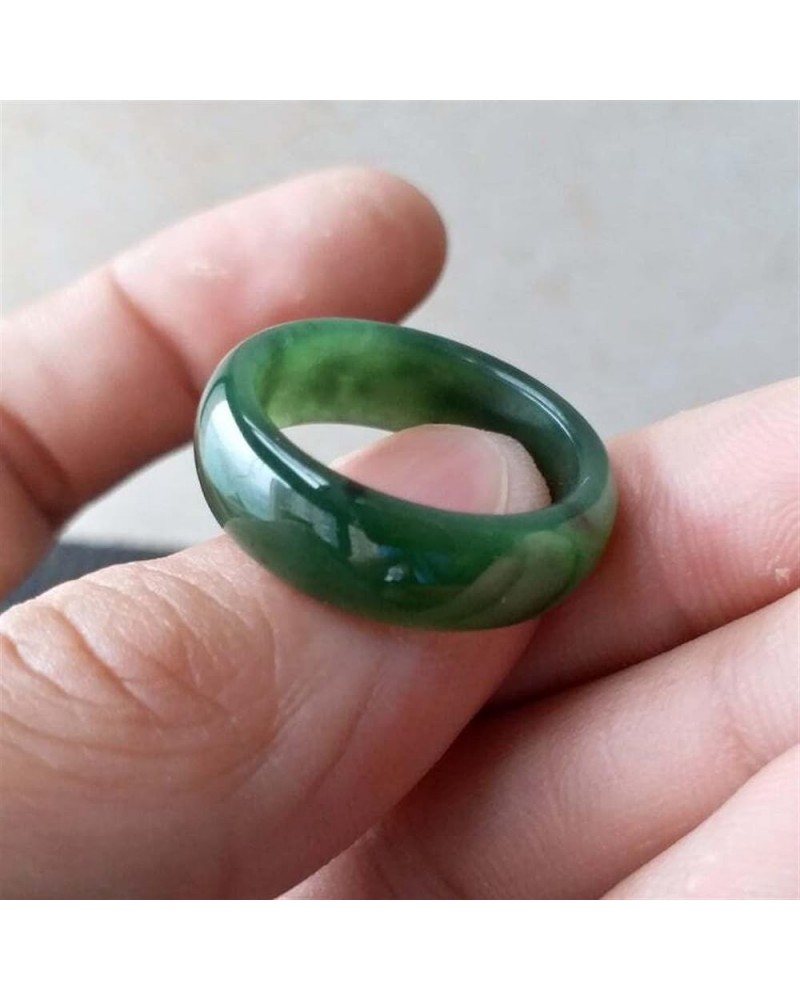 Natural Green Nephrite Narrow Band Ring Canadian Jade Greenstone Jewelry Gift (Ring Size : 5) 7 $10.00 Rings