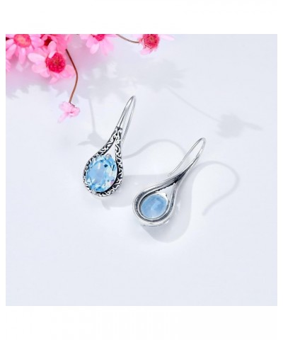 Mother's Day Gifts S925 Sterling Silver Birthstone Teardrop Earrings Natural/Created Gemstone Drop Earrings Fine Jewelry Gift...