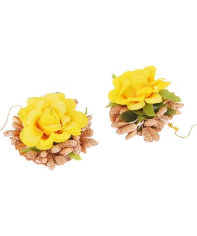 Indian Flower Jewelry Set for Haldi Mehandi Baby Shower Wedding Women Girls Yellow $16.95 Jewelry Sets