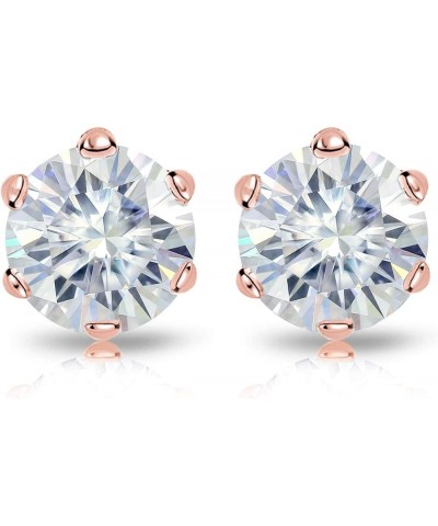 1 to 7 Carat Moissanite Round Stud Earrings for Women in 14k Gold (J-K, TGW) 6-Prong Set Screw Back Rose Gold 1.5 carats $295...