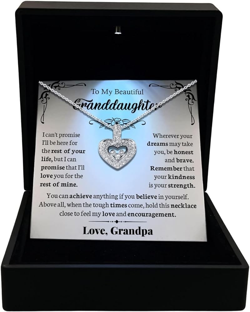 To My Granddaughter Necklace, Granddaughter Gifts from Grandma and Grandpa, Birthday Gifts for Granddaughter, Granddaughter J...