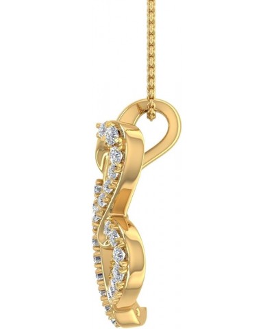 Diamond Initial Letter Pendant Necklace in 14K Yellow Gold (with Silver Chain) (I1-I2 Clarity) B $86.10 Necklaces