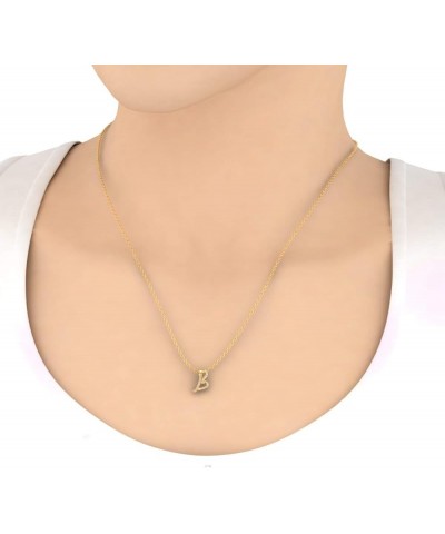 Diamond Initial Letter Pendant Necklace in 14K Yellow Gold (with Silver Chain) (I1-I2 Clarity) B $86.10 Necklaces