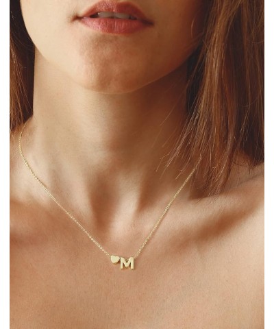 Dainty Initial Necklaces for Women 14K Gold Plated Heart Letter Necklace Personalized Initial Heart Pendant Necklace Tiny Let...