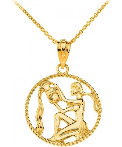 Astrology Jewelry 14k Gold Round Zodiac Sign Horoscope Constellation Rope-Style Pendant Necklace SAGITTARIUS 16.0 Inches $130...