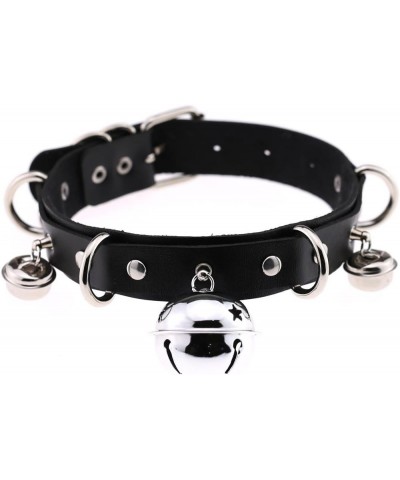 Women's Gothic Adjustable PU Leather Collar 1 PCS Girl's Rock Trendy Punk Choker Small Bell & Black $10.19 Necklaces