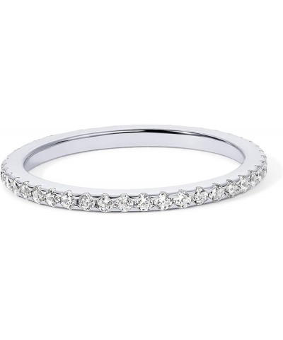 14K Gold Plated Solid 925 Sterling Silver CZ Simulated Diamond Stackable Ring Eternity Bands for Women 5.5 White Gold $18.67 ...