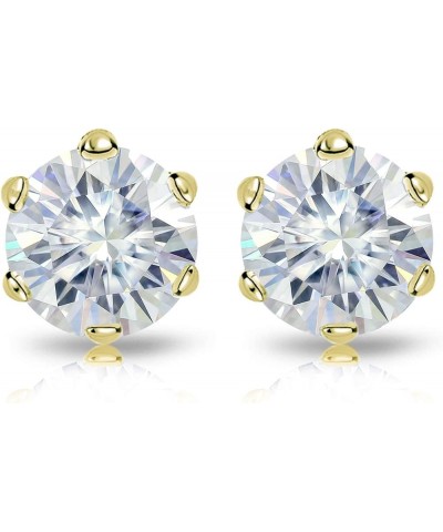 1 to 7 Carat Moissanite Round Stud Earrings for Women in 14k Gold (J-K, TGW) 6-Prong Set Screw Back Yellow Gold 3.0 carats $2...