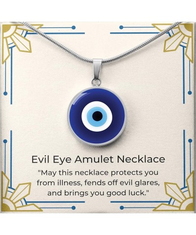 Hilis Evil Eye Necklace For Women or Men Protection, Spiritual Jewelry, Personalized Engraved Pendant Charm Gold or Silver D0...