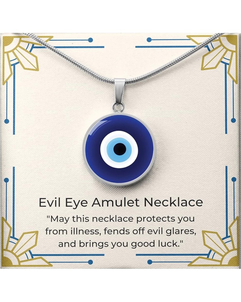 Hilis Evil Eye Necklace For Women or Men Protection, Spiritual Jewelry, Personalized Engraved Pendant Charm Gold or Silver D0...