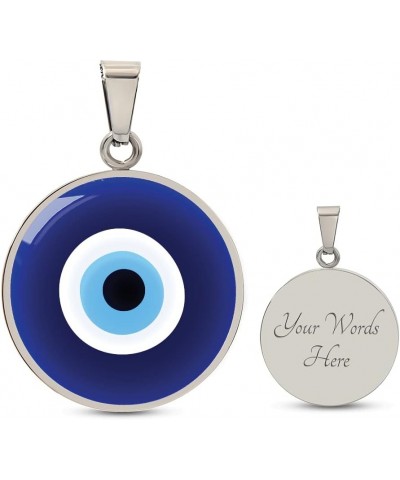 Hilis Evil Eye Necklace For Women or Men Protection, Spiritual Jewelry, Personalized Engraved Pendant Charm Gold or Silver D0...