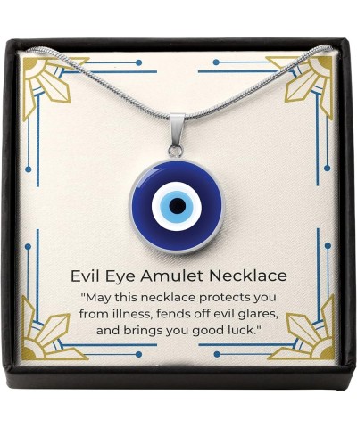 Hilis Evil Eye Necklace For Women or Men Protection, Spiritual Jewelry, Personalized Engraved Pendant Charm Gold or Silver D0...