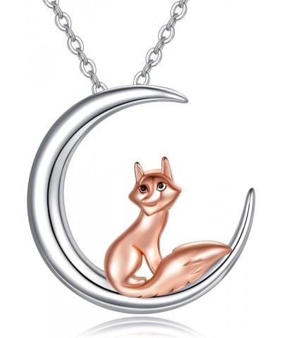 Cute Animal Necklace S925 Sterling Silver Crystal Animal Jewelry for Women Girls Christmas Birthday Gifts Fox $21.12 Necklaces