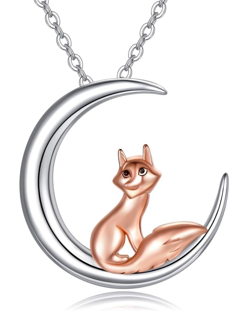 Cute Animal Necklace S925 Sterling Silver Crystal Animal Jewelry for Women Girls Christmas Birthday Gifts Fox $21.12 Necklaces