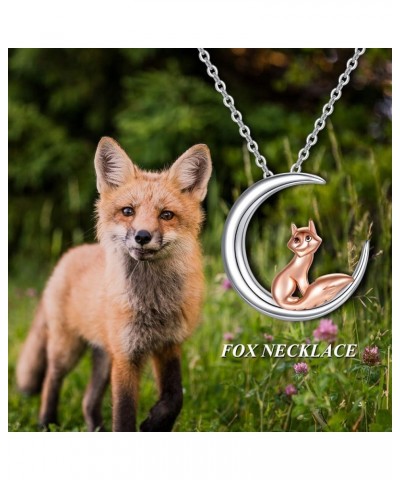 Cute Animal Necklace S925 Sterling Silver Crystal Animal Jewelry for Women Girls Christmas Birthday Gifts Fox $21.12 Necklaces