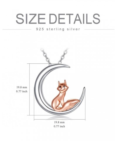 Cute Animal Necklace S925 Sterling Silver Crystal Animal Jewelry for Women Girls Christmas Birthday Gifts Fox $21.12 Necklaces