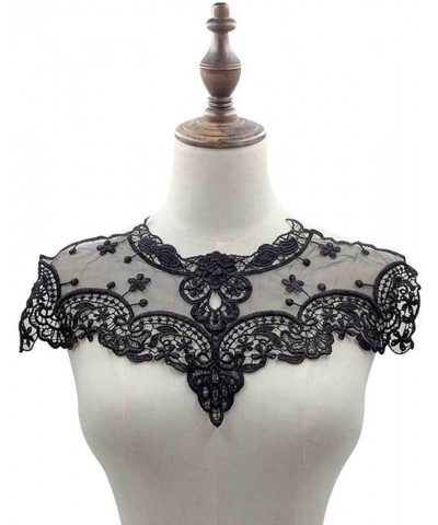 Hollow Out Lace Fake Collar Flower Embroidery Detachable Fake Collar DIY Lace Applique for Women Black $4.54 Necklaces