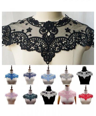 Hollow Out Lace Fake Collar Flower Embroidery Detachable Fake Collar DIY Lace Applique for Women Black $4.54 Necklaces