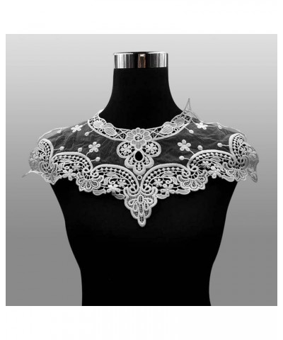 Hollow Out Lace Fake Collar Flower Embroidery Detachable Fake Collar DIY Lace Applique for Women Black $4.54 Necklaces