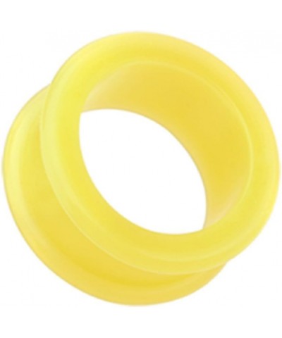 Flexible Silicone Double Flared Ear Gauge Tunnel Plugs (Sold by Pair) 0 GA, Yellow $9.71 Body Jewelry