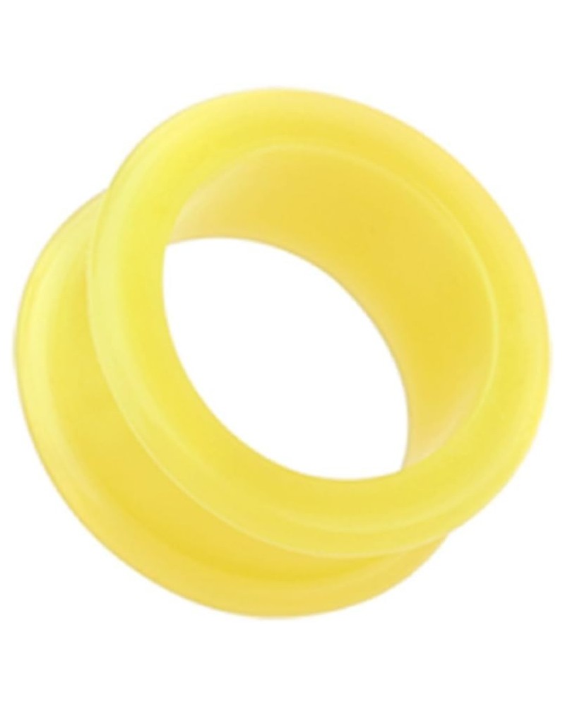 Flexible Silicone Double Flared Ear Gauge Tunnel Plugs (Sold by Pair) 0 GA, Yellow $9.71 Body Jewelry