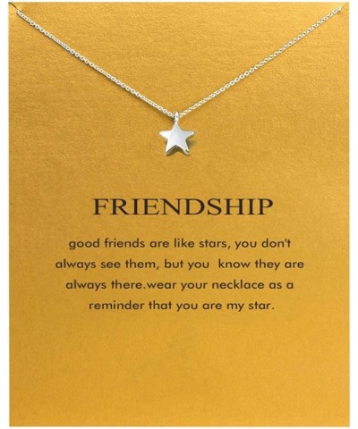 Friendship Anchor Compass Necklace Good Luck Elephant Pendant Chain Necklace with Message Card Gift Card Star 2s $7.83 Necklaces