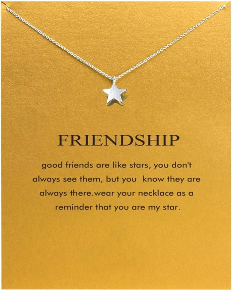 Friendship Anchor Compass Necklace Good Luck Elephant Pendant Chain Necklace with Message Card Gift Card Star 2s $7.83 Necklaces