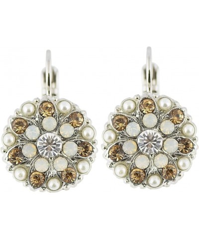 Butter Pecan Guardian Angel Flower Earrings, Rhodium Plated $34.86 Earrings