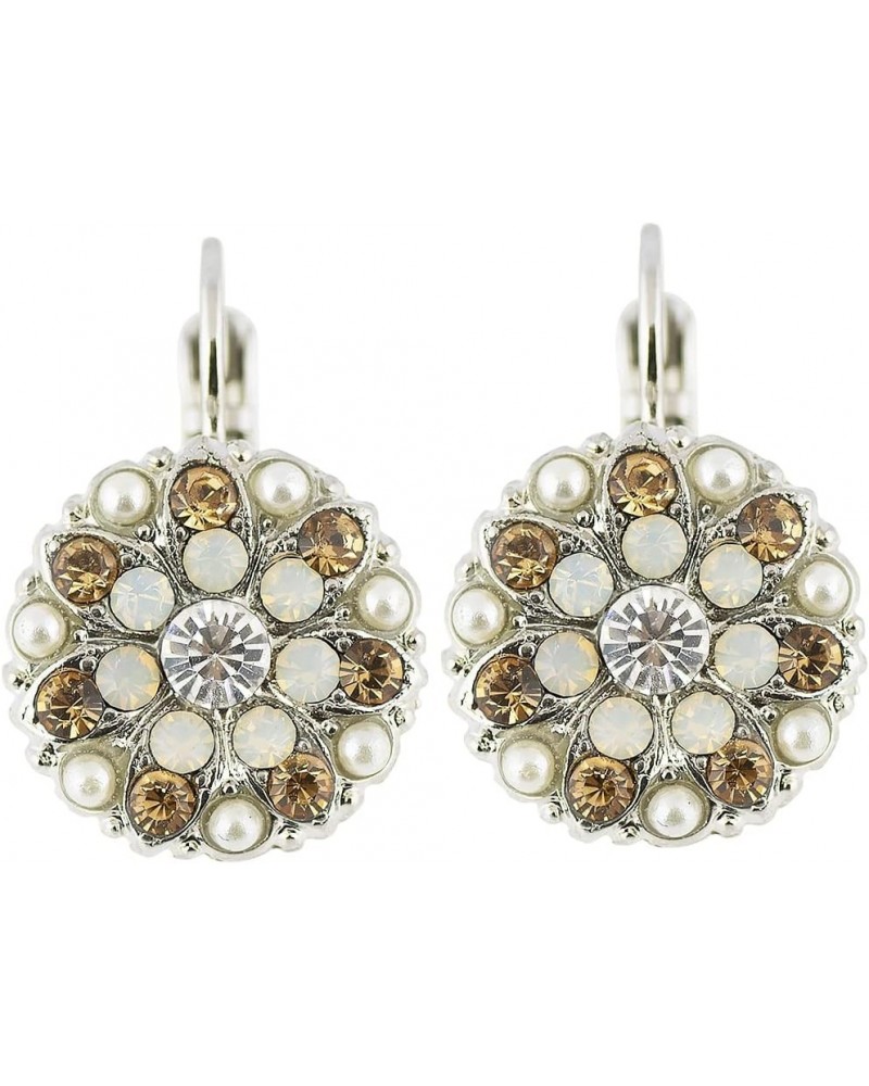 Butter Pecan Guardian Angel Flower Earrings, Rhodium Plated $34.86 Earrings