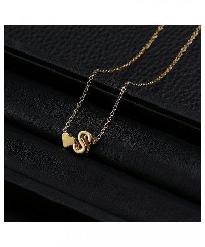 Heart Initial Necklaces for Women Girls 14K Gold Filled Trendy Dainty Gold Heart Custom Personalized Alphabet Pendant Choker ...