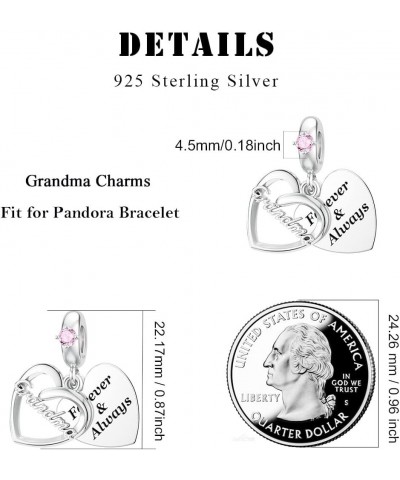 Sister Mother Daughter Wife Charms for Pandora Bracelet Forever Always Love Charm for Birthday Christmas Sterling Silver Dang...