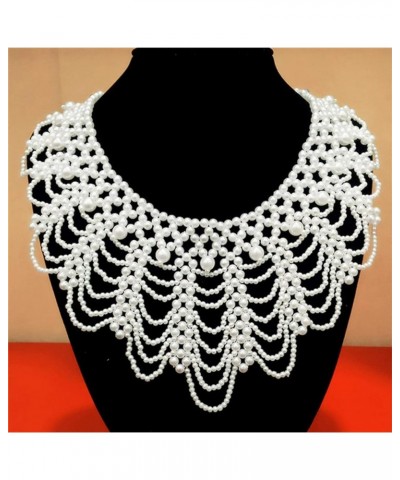 Best Memorial Dissent Collar Necklace Detachable Blouse Fake Collar Elegant Pearl Beaded Ajustable Choker Necklace Bead False...