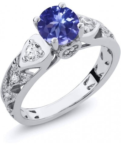 925 Sterling Silver Blue Tanzanite Engagement Ring For Women (2.16 Cttw, Round Cut 6MM, Gemstone Birthstone, Available In Siz...