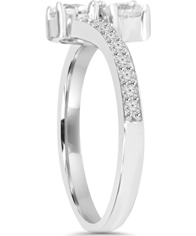 1CT 2 Stone Forever Us Lab Created Diamond Engagement Ring 14k White Gold $181.80 Rings