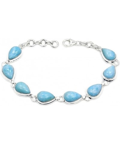 Larimar Bracelet Sterling Silver & Genuine Dominican Larimar Bracelet, Adjustable From 7"-7.75 $45.60 Bracelets