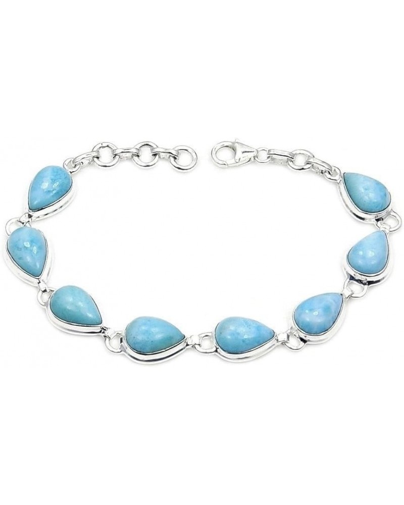 Larimar Bracelet Sterling Silver & Genuine Dominican Larimar Bracelet, Adjustable From 7"-7.75 $45.60 Bracelets