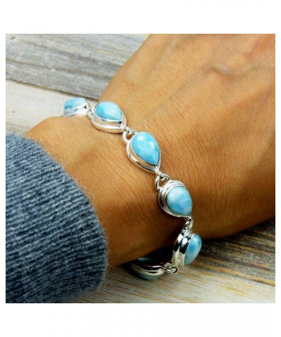 Larimar Bracelet Sterling Silver & Genuine Dominican Larimar Bracelet, Adjustable From 7"-7.75 $45.60 Bracelets