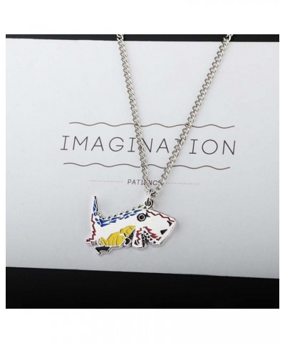 Dinosaur Pendant Necklace for Men Stainless Steel Pixel Dinosaur Necklace Cool Hiphop Jewelry for Women Dinosaur-B $8.84 Neck...