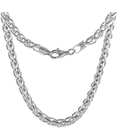 Sterling Silver 5mm Spiga Wheat Chain Necklaces & Bracelets for Men & Women Half Round Wire Nickel Free Italy $69.18 Necklaces