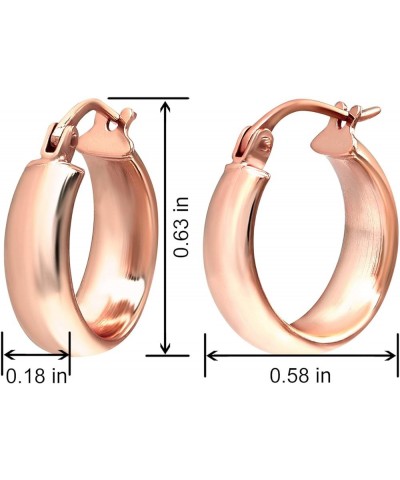 Rose Gold Flash Plated Sterling Silver Wide Hoop Earrings with Click-Top Tube Size 1.5mm 15.0 Millimeters $22.05 Earrings