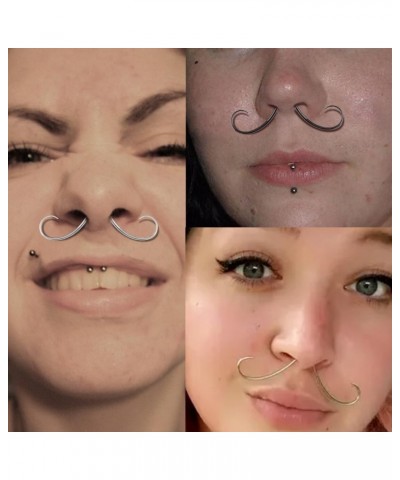 14G/16G Mustache Septum Ring, 316L Surgical Steel Septum Mustache Nose Ring Piercing Jewelry, Septum Piercing Hanger Gold,16 ...