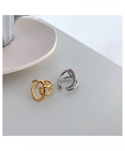 925 Sterling Silver Adjustable Ring For Women Knot Wave Thumb Statement Rings Knuckle Dainty Chunky Middle Finger Ring Gold $...