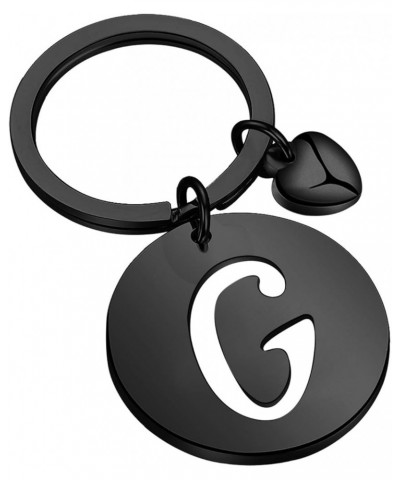 Initial Disc Charm Keychain 26 Initial Letter Alphabet Key Ring A-Z Initial English Charm Keychain Black-g $9.33 Necklaces