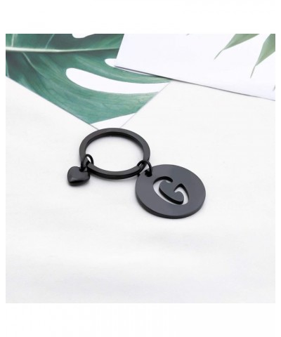 Initial Disc Charm Keychain 26 Initial Letter Alphabet Key Ring A-Z Initial English Charm Keychain Black-g $9.33 Necklaces