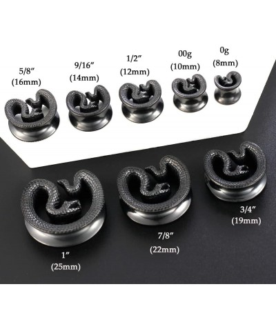 8mm-25mm (0g-1") Snake Saddle Plugs Ear Gauges Tunnels Hypoallergenic 316 Stainless Steel Earrings Plugs Piercing For Ears Ex...