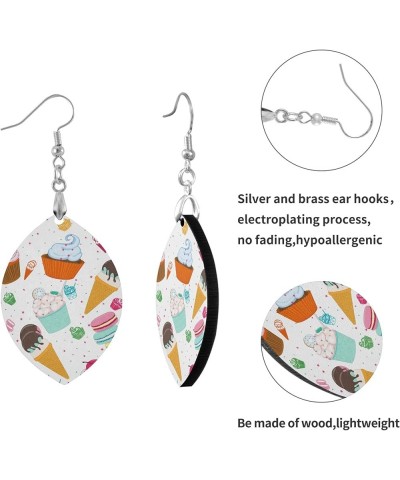 Fashion Copper Plated Silver Earring Wood Drop/Leaf Lightweight Earrings Leaf(2.9x1.2in) Multi 15 $7.53 Earrings