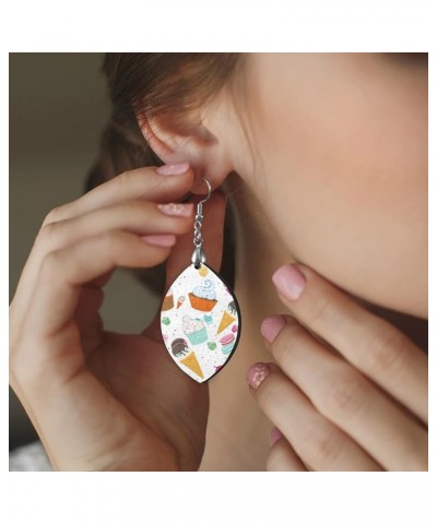 Fashion Copper Plated Silver Earring Wood Drop/Leaf Lightweight Earrings Leaf(2.9x1.2in) Multi 15 $7.53 Earrings