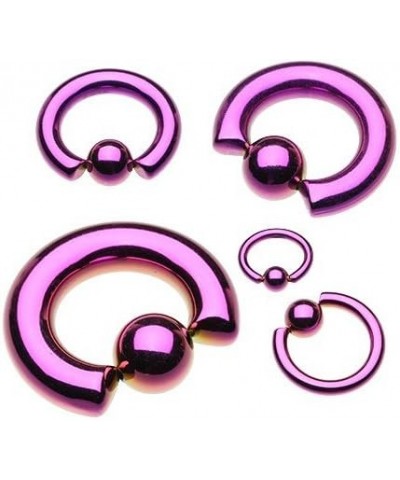 Basic Steel Captive Bead Ring 316L Surgical Steel (Sold Individually) 14g 8mm (4mm Ball) Purple $8.95 Body Jewelry