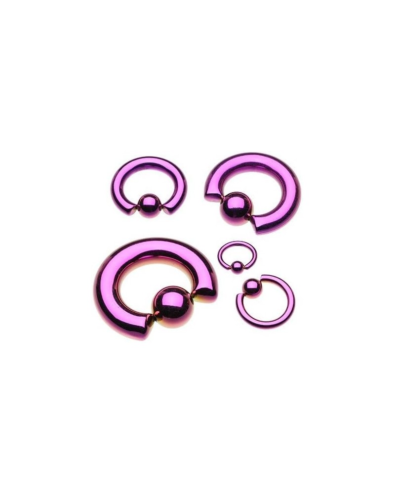 Basic Steel Captive Bead Ring 316L Surgical Steel (Sold Individually) 14g 8mm (4mm Ball) Purple $8.95 Body Jewelry